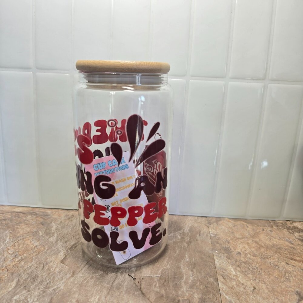 Dr Pepper Tumbler Glass Cup 16oz - Picture 2 of 4